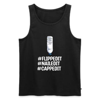 Water Bottle Flipping Flaschendrehen - Männer Premium Bio Tank Top - Schwarz - Vorne - Michal (187cm)