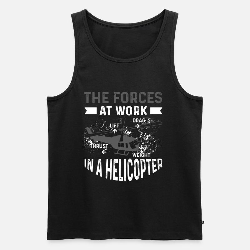 Hubschrauber Pilot Geschenk - Männer Premium Bio Tank Top - Schwarz