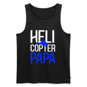 Hélicoptère Papa - Débardeur bio Premium Homme - noir - Devant - AI Model Male 178 light (178cm)
