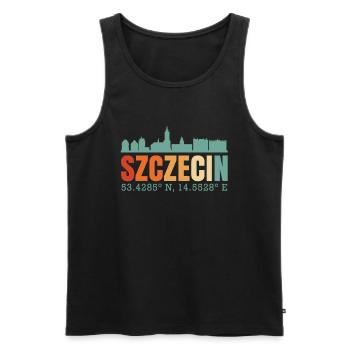 Szezecin Pologne Skyline - Débardeur bio Premium Homme - noir - Devant - Michal (187cm)