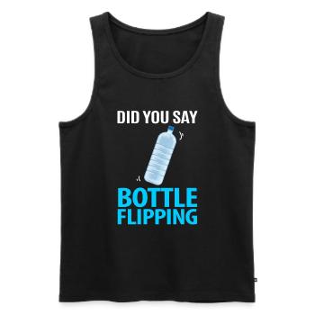 Water Bottel Flipping Geschenk Flaschendrehen - Männer Premium Bio Tank Top - Schwarz - Vorne - Michal (187cm)