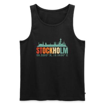 Stockholm Suède Skyline - Débardeur bio Premium Homme - noir - Devant - Michal (187cm)