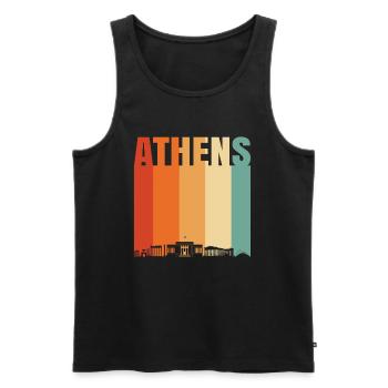Athens Greece Skyline - Men's Premium Organic Tank Top - black - Front - AI Model Male 178 light (178cm)
