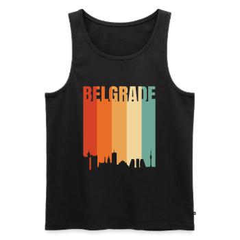 Die Schönheit Belgrads - Männer Premium Bio Tank Top - Schwarz - Vorne - Michal (187cm)
