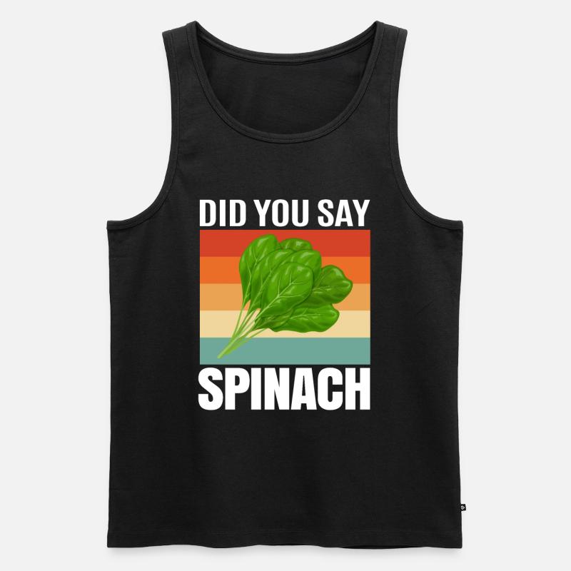 Spinat - Männer Premium Bio Tank Top - Schwarz