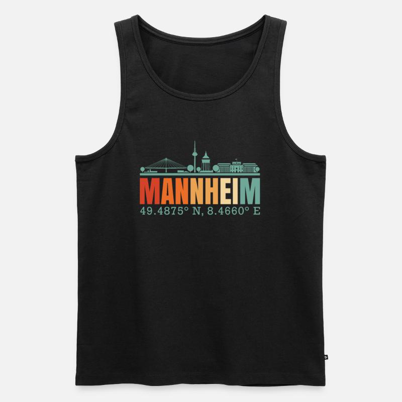 Mannheim Skyline - Männer Premium Bio Tank Top - Schwarz
