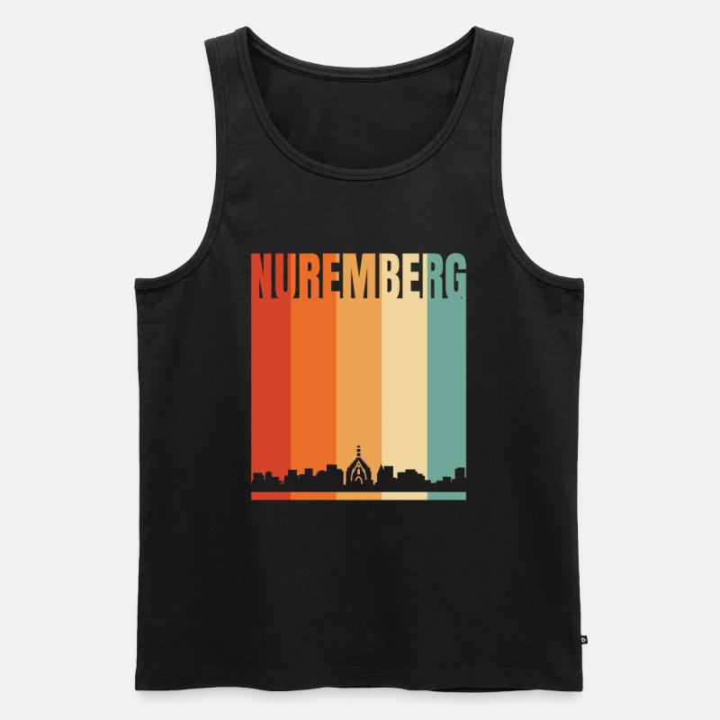 Nürnberg Skyline - Männer Premium Bio Tank Top - Schwarz