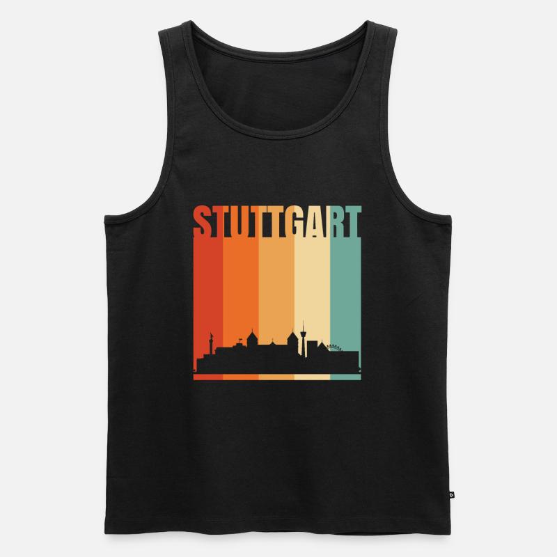 Stuttgart Skyline - Männer Premium Bio Tank Top - Schwarz