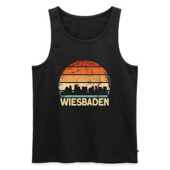 Wiesbaden Skyline - Men's Premium Organic Tank Top - black - Front - Michal (187cm)