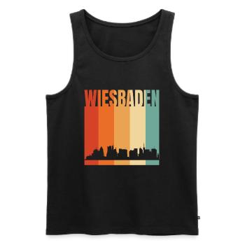 Wiesbaden Skyline - Men's Premium Organic Tank Top - black - Front - Michal (187cm)