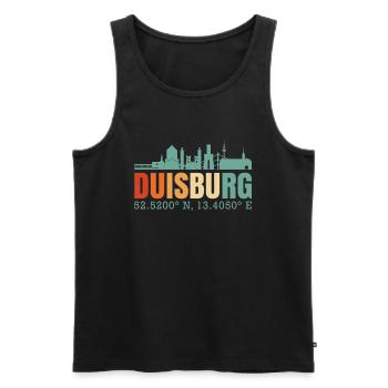 Duisburg - Männer Premium Bio Tank Top - Schwarz - Vorne - Michal (187cm)