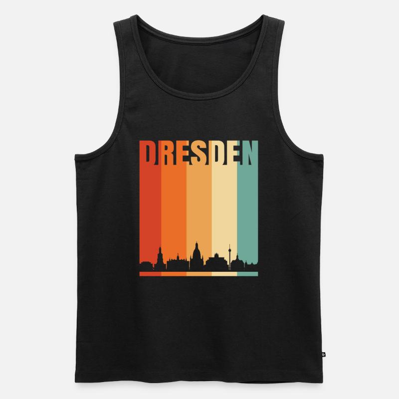 Dresden - Männer Premium Bio Tank Top - Schwarz