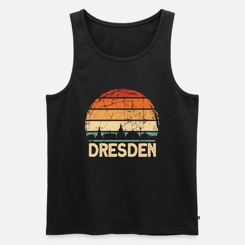 Dresden - Männer Premium Bio Tank Top - Schwarz