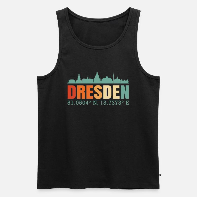 Dresden - Männer Premium Bio Tank Top - Schwarz