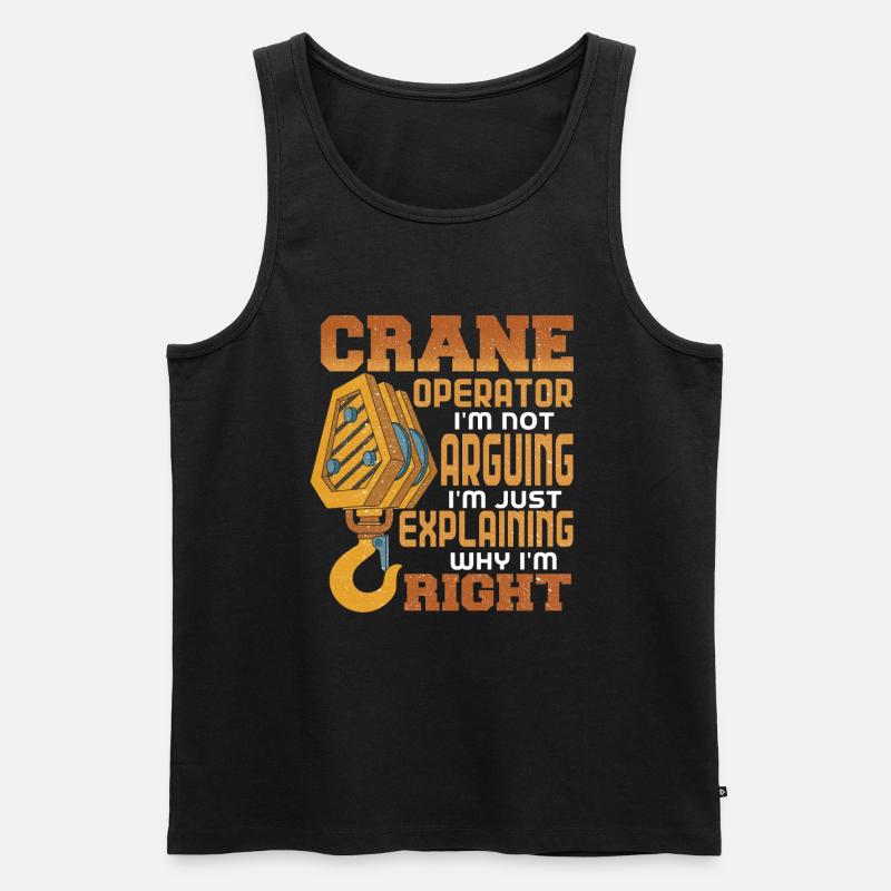 Kranführer Kran Geschenk - Männer Premium Bio Tank Top - Schwarz