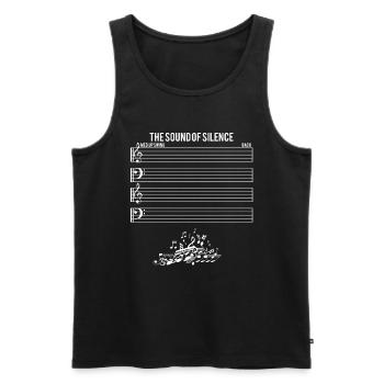 The Sound Of Silence - Men's Premium Organic Tank Top - black - Front - AI Model Male 178 light (178cm)