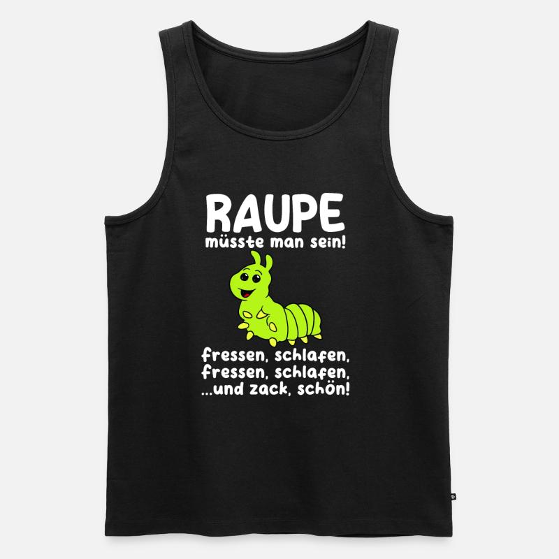 Raupe - Männer Premium Bio Tank Top - Schwarz