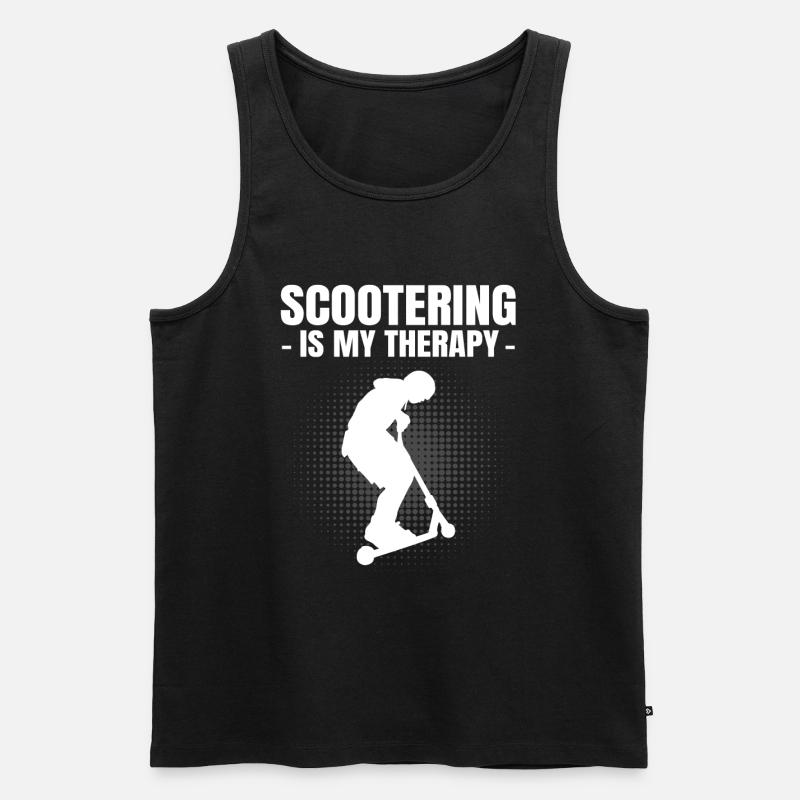 Scooter Roller Tretroller Geschenk - Männer Premium Bio Tank Top - Schwarz