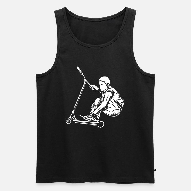 Scooter Roller Tretroller Geschenk - Männer Premium Bio Tank Top - Schwarz
