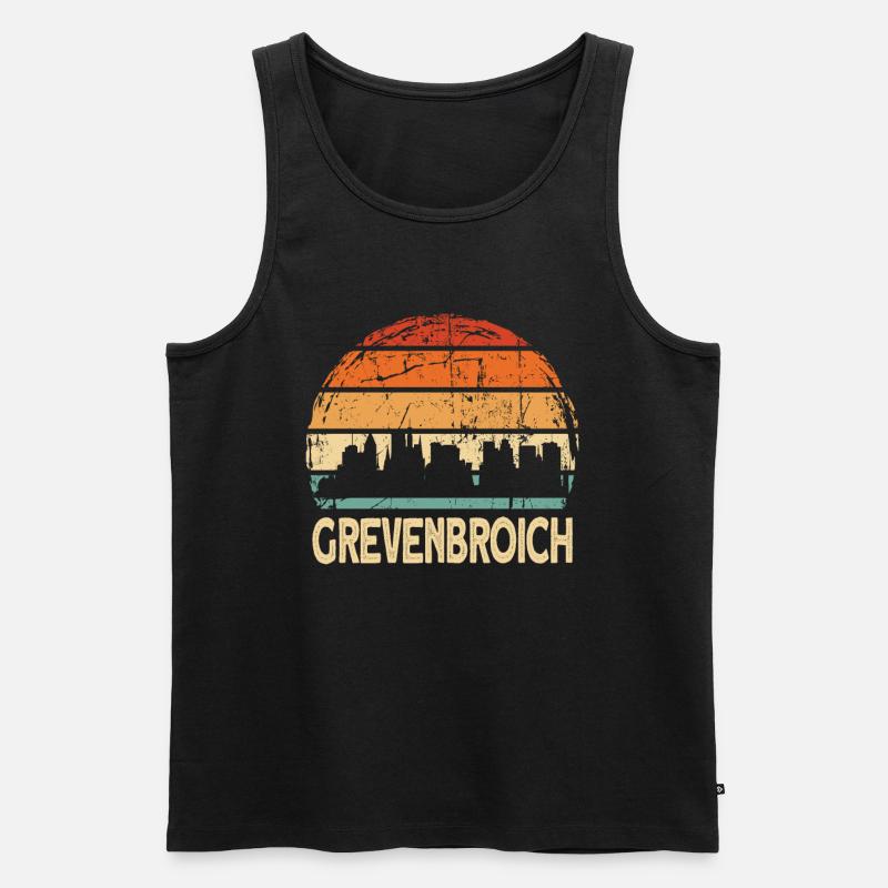 Grevenbroich - Männer Premium Bio Tank Top - Schwarz