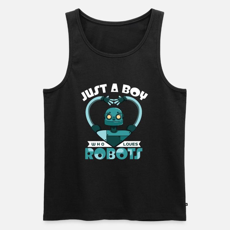 Roboter - Männer Premium Bio Tank Top - Schwarz