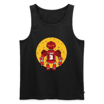 3. Geburtstag Roboter - Männer Premium Bio Tank Top - Schwarz - Vorne - Michal (187cm)