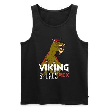 Wikinger T-Rex Geschenk - Männer Premium Bio Tank Top - Schwarz - Vorne - Michal (187cm)