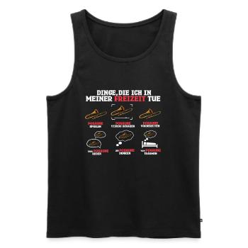 Dinge Die Ich In Meiner Freizeit Mache Posaune - Männer Premium Bio Tank Top - Schwarz - Vorne - AI Model Male 178 light (178cm)