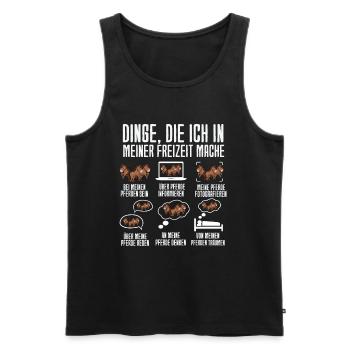 Dinge Die Ich In Meiner Freizeit Mache Pferde - Männer Premium Bio Tank Top - Schwarz - Vorne - AI Model Male 178 light (178cm)