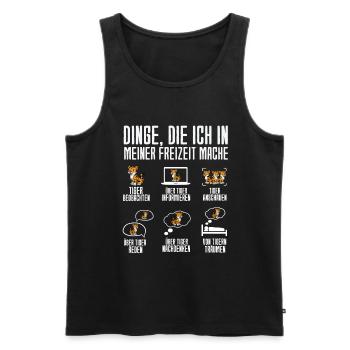 Dinge Die Ich In Meiner Freizeit Mache Tiger - Männer Premium Bio Tank Top - Schwarz - Vorne - Michal (187cm)