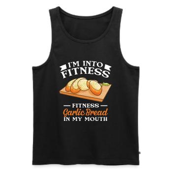 Garlic Garlic Bread Food Gift - Men's Premium Organic Tank Top - black - Front - Michal (187cm)