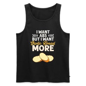 Garlic Garlic Bread Food Gift - Men's Premium Organic Tank Top - black - Front - Michal (187cm)