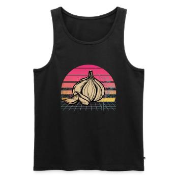 Garlic Garlic Bread Food Gift - Men's Premium Organic Tank Top - black - Front - Michal (187cm)