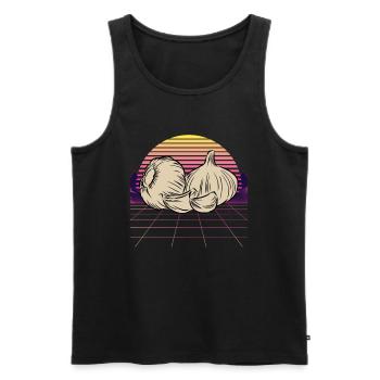 Garlic Garlic Bread Food Gift - Men's Premium Organic Tank Top - black - Front - Michal (187cm)