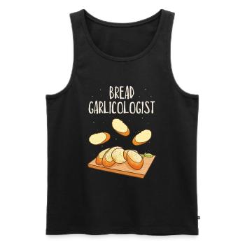 Garlic Garlic Bread Food Gift - Men's Premium Organic Tank Top - black - Front - Michal (187cm)