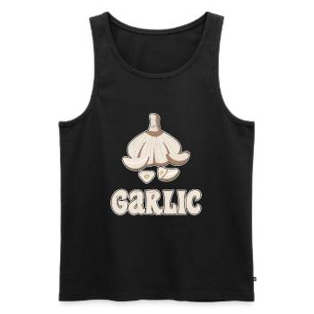 Garlic Garlic Bread Food Gift - Men's Premium Organic Tank Top - black - Front - Michal (187cm)
