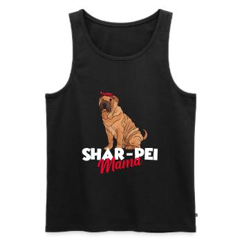Shar Pei chinois - Débardeur bio Premium Homme - noir - Devant - Michal (187cm)