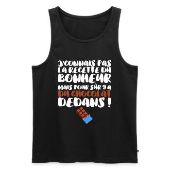 Recette du Bonheur Chocolat - Débardeur bio Premium Homme - noir - Devant - Michal (187cm)