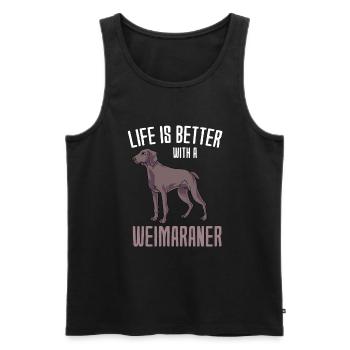 Weimaraner - Débardeur bio Premium Homme - noir - Devant - AI Model Male 178 light (178cm)