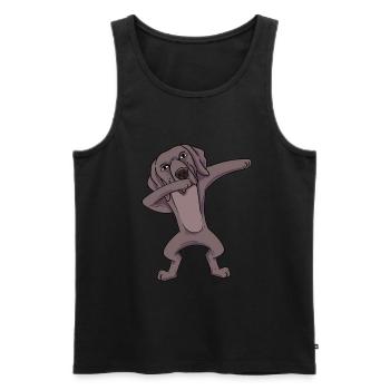Weimaraner - Débardeur bio Premium Homme - noir - Devant - AI Model Male 178 light (178cm)
