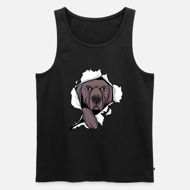 Weimaraner - Männer Premium Bio Tank Top - Schwarz