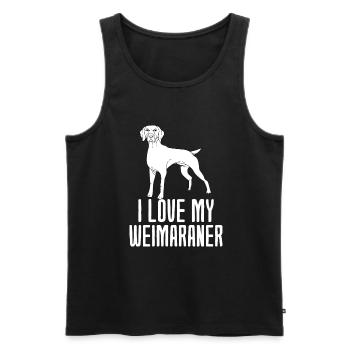 Weimaraner - Débardeur bio Premium Homme - noir - Devant - AI Model Male 178 light (178cm)