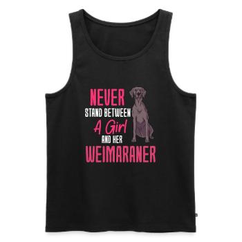 Weimaraner - Débardeur bio Premium Homme - noir - Devant - AI Model Male 178 light (178cm)