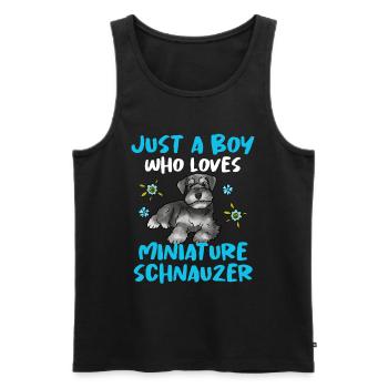 Zwergschnauzer - Männer Premium Bio Tank Top - Schwarz - Vorne - Michal (187cm)