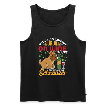 Zwergschnauzer - Männer Premium Bio Tank Top - Schwarz - Vorne - Michal (187cm)