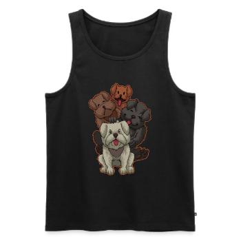 Cute Dogs Crew Dogsitter - Men's Premium Organic Tank Top - black - Front - Michal (187cm)