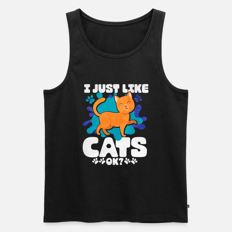 Katze - Männer Premium Bio Tank Top - Schwarz