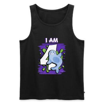 Ich Bin 4 Robbe - Männer Premium Bio Tank Top - Schwarz - Vorne - Michal (187cm)