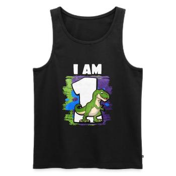 1st birthday - Men's Premium Organic Tank Top - black - Front - Michal (187cm)