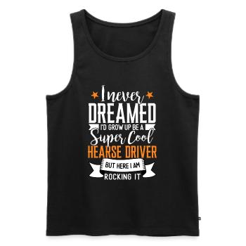 Funny hearse driver saying gift - Men's Premium Organic Tank Top - black - Front - AI Model Male 178 light (178cm)